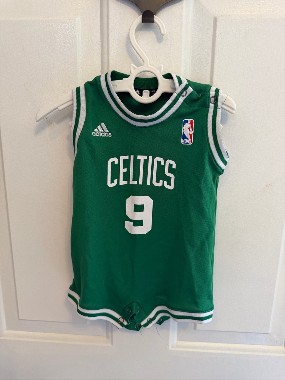 adidas Green Celtics No. 9 Kids Jersey Romper